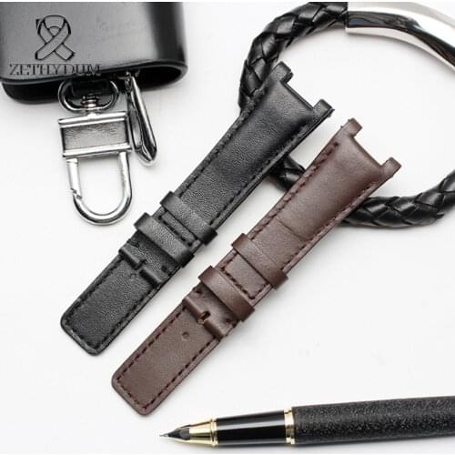 Comfortable Sports Notched leather watch band for 1332 1333 1335 22mm 20mm 16mm Vintage Genuine handmade leather bracelet