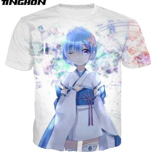 XS-7XL Newest Anime Rem Ram 3d Print T Shirt Men Women T-shirt Casual Short Sleeve Harajuku Hip Hop Streetwear Tops 01