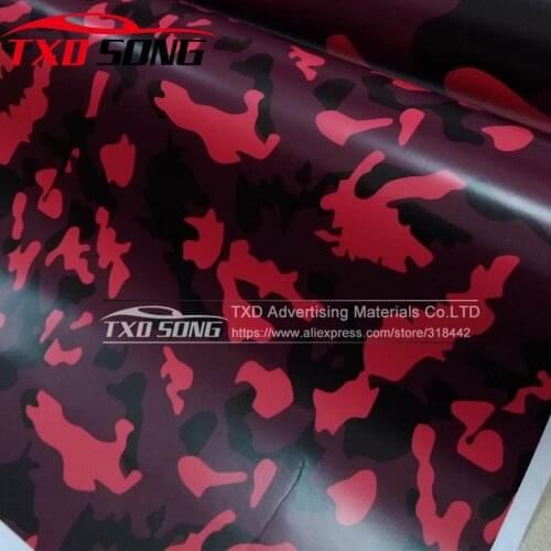 10/20/30/40/50/60cm*152cm/Lot Small texture Red camouflage car wrap film with air bubble auto stickers camo vinyl foil Cover