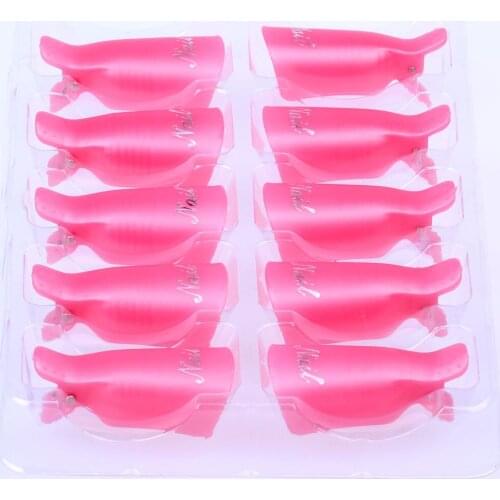 10pcs/set Pink Manicure Cap Clip Tools Plastic Acrylic Nail Art Soak Off Clip Cap UV Gel Removal Nail Polish Wrap Tool
