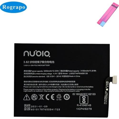 3200mAh Li3932T44P6h806139 Original Mobile Phone Battery For ZTE Nubia Z17 miniS NX589J Dual SIM TD-LTE NX563J