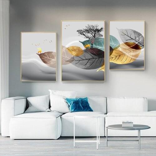 DDHH Abstract Black And White Plant Poster Canvas Print Leaves Wall Art Picture Modern Minimalist Living Room Decor Painting