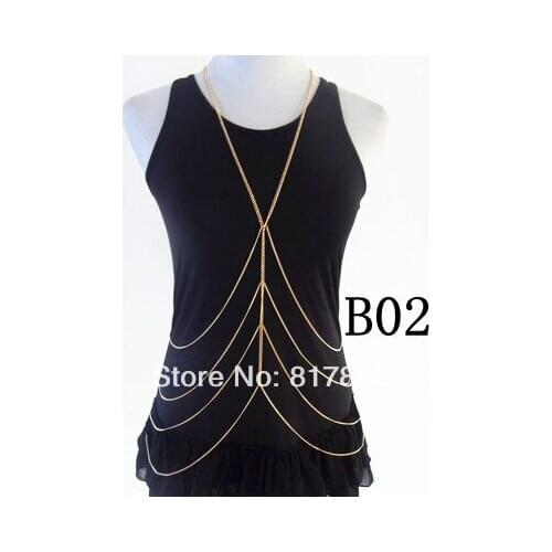 B02 Free shipping!2014 New Arrival Women Fashion Chains jewelry Ladies Necklace gold and silver colour