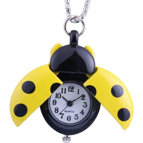 Cute Ladybug Pocket Watch For Kids Children Pendant Necklace Best Gifts For Children Best Gift Dropshipping
