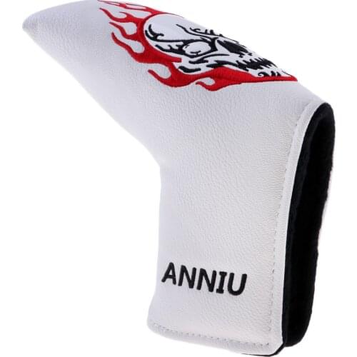 MagiDeal Golf Putter Cover Headcover Mallet Club Protector Magnetic Bar Closure (Skull Design) Mallet Putter Headcover