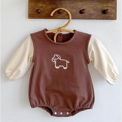 Korean Style Spring Autumn Baby Girls Clothes Newborn Baby Girls Jumpsuit Toddler Baby Girl Romper Cartoon Printing