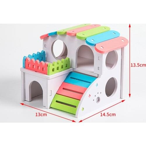 Hamster House Hideout DIY Rainbow Color Small Animal Hideout Hamster Play Hut Hamster Nest Sleeping House Pet Product