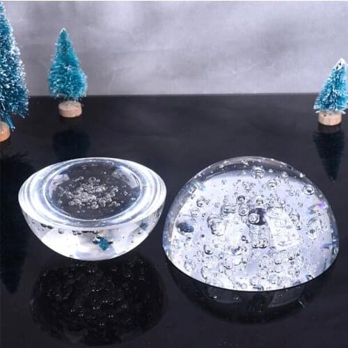 Crystal Glass Half Bubble Ball Paperweight Globe Hemisphere Dome Magnifiers Semi Home Decor Ornaments Figurines Gifts Miniature