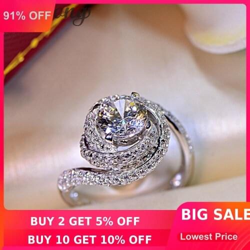 Choucong Women Fine Jewelry ring 7mm AAAAA zircon cz 925 Sterling silver Cross Engagement Wedding Band Rings for women Bridal