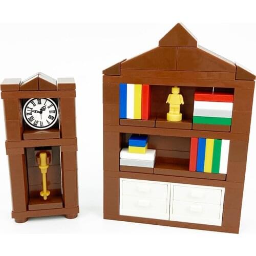 Locking City MOC Creator Building Blocks Toys for Children Creator Desk Bookcase Sofa DIY Scenes Bricks Parts Clocks Computer