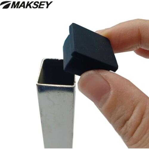 MAKSEY Square Tube Cover Steel Pipe Plug Rubber Band Silicone End Cap Sealing Gasket Square Hole Stoppers 14 15mm 16mm 17mm 18mm