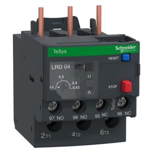 LR2D1304 Is replaced by LRD04 LRD04C TeSys LRD thermal overload relays - 0.4...0.63 A - class 10A