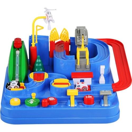 Small train track big adventure suit car Manual Vehicle Rail Car Toys for children House Play Interactive Toys