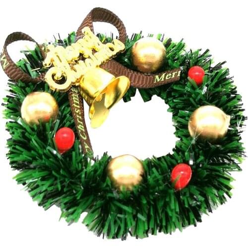 Mini Christmas Wreaths Floral Hoop for Christmas Crafts and Merry Christmas Ornaments 1/12 Scale