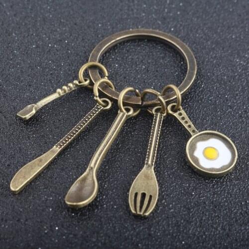 Fashion Creative Kitchen Tools Keychain Chef Souvenir Gift Keychain Kitchenware Decoration Pendant Mother Day Gift
