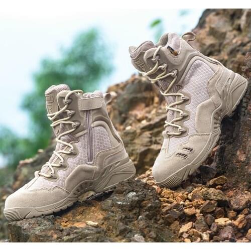 Mens Outdoor Climbing Hiking Trekking Desert Boots Tactical U.S. Army Fans Combat Military Non-slip Male Camping Sneakers Shoes