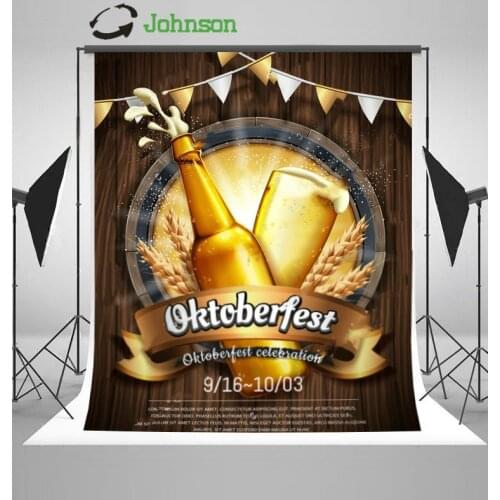Oktoberfest Celebration Beer Festival Flag Wood background polyester or Vinyl cloth High quality Computer print wall backdrop