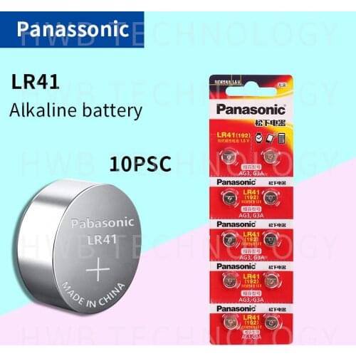 Wholesale 10Pcs 1.5V PANASONIC LR41 192 Button Cell Alkaline Batteries Freeshipping