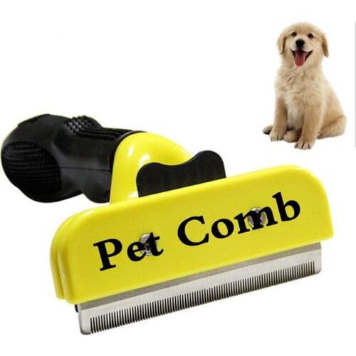 Original Pet Dog Grooming Combs Cat Hair Remover Fur Cleaning Stainless Steel Cat Combs Tool Soft Handle Pets Products Supplier