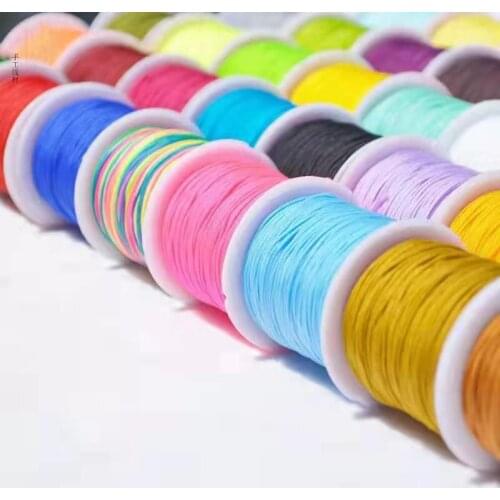 1pcs 0.8mm Color Nylon Rope Line Chinese Knot Lace Rope Bracelet Braided Rope Diy Tassel Beaded Retro Tribal Bracelet Accessorys