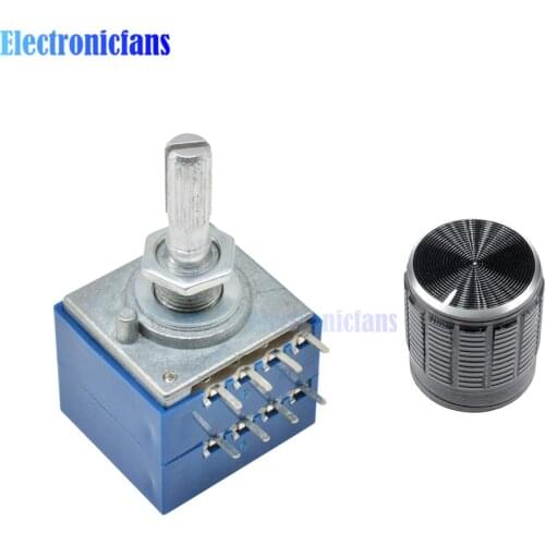 Rotary Potentiometer 50K 100K LOG ALPS RH2702 Audio Volume Control Pot Stereo W Loudness L with Potentiometer Knob Dia. 6mm Shaf