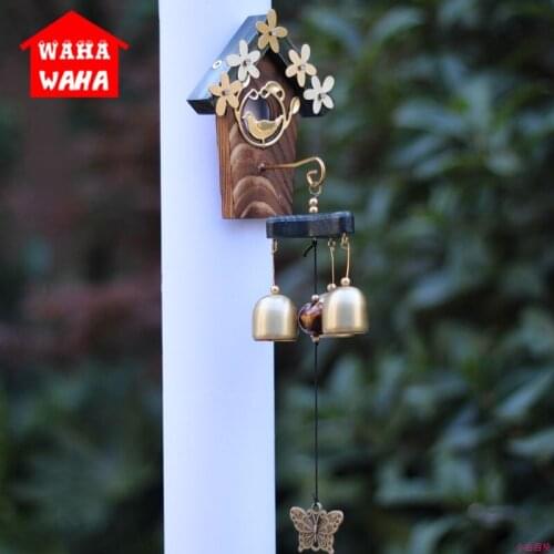 Retro Copper Bird Nest Wind Chimes Antique Feng Shui Windchimes House Decoration Luxurious Wall Hanging Decoration Birthday Gift
