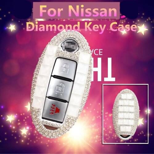 Luxury Diamond key shell car key pack cover/auto key case keychain Accessories for Nissan QASHQAI/TEANA /TIIDA/Infiniti/SYLPHY