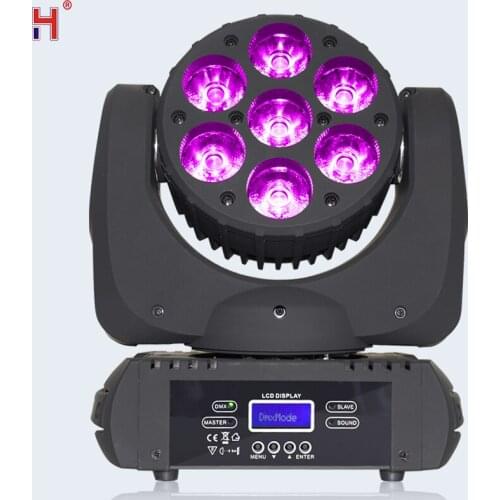 7X12W Led Beam Lights 12x12w Moving Head Light Beam With 15 Dmx Channels and Big Screen Easy to Control