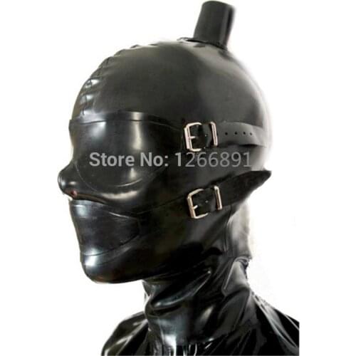 Sexy lingerie design sexy products handmade Latex Hoods with Eyes Cover Mouth cover Hair Tube ( no mouth gag)
