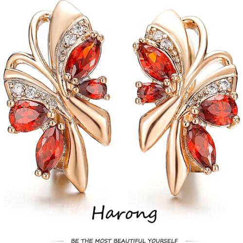 5/Color Natural Zircon Stud Earring Jewelry Small Classic Red Crystal Earrings Aesthetic Gift For Woman Luxury Accessories