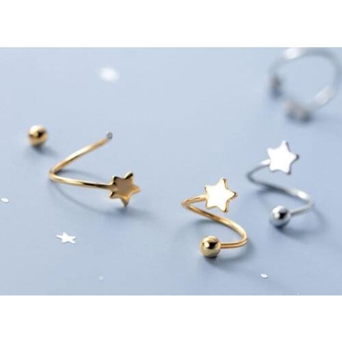 Star 925 Sterling Silver Swirl Ball Screw Stud Earrings A1518