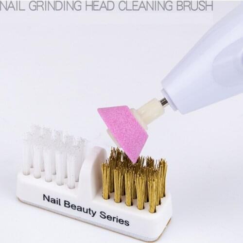 Dual Purpose Nail Brush For Cleaning Drill Grinding Head Portable Cleaner Dual Brush Professional Manicure Tools Nail Tools