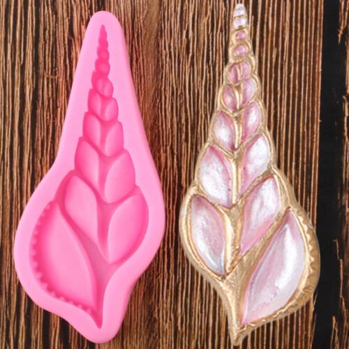 Sea Conch Silicone Mold Cupcake Topper Fondant Molds Baby Birthday Cake Decorating Tools Candy Clay Chocolate Gumpaste Moulds