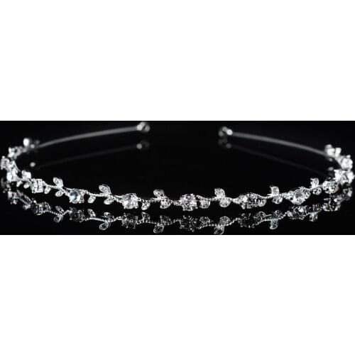 SLBRIDAL Rhinestones Crystal Wedding Tiara Headband Bridal Princess Crown Hair Accessories Bridesmaids Jewelry Women Headpieces