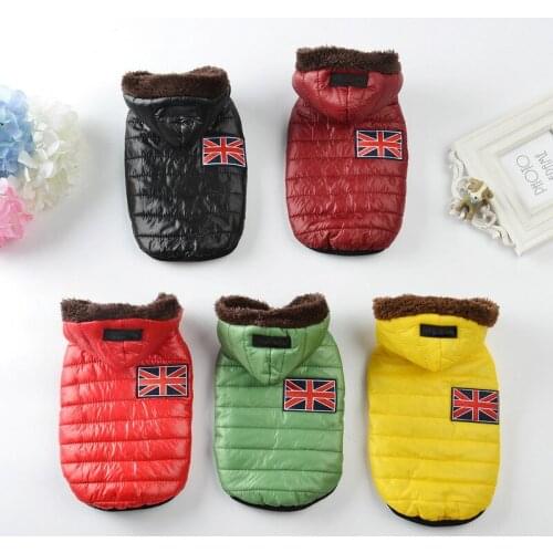 Winter Warm Pet Dog Clothes for Small Medium Dogs British Puppy Dog Hooded Coat York Terrier Mascotas Clothing ropa para perro