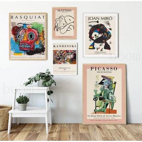 Van Gogh Retro Posters And Print Miro Abstract Living Room Wall Art Matisse Picasso Canvas Painting Pictures Home Decor