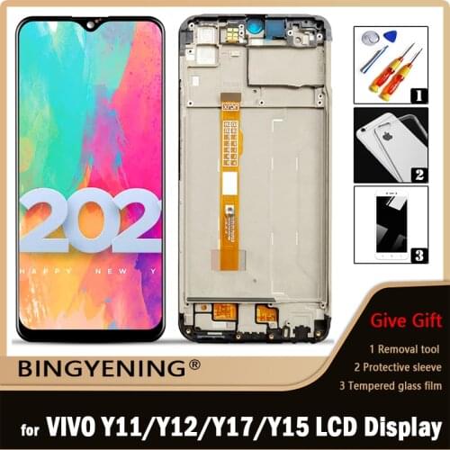 Original For VIVO Y12/Y3/Y17 LCD Display Screen Touch Digitizer Assembly For 6.35‘’ VIVO Y11/Y15/U3X/U10 2019 With Frame Replace