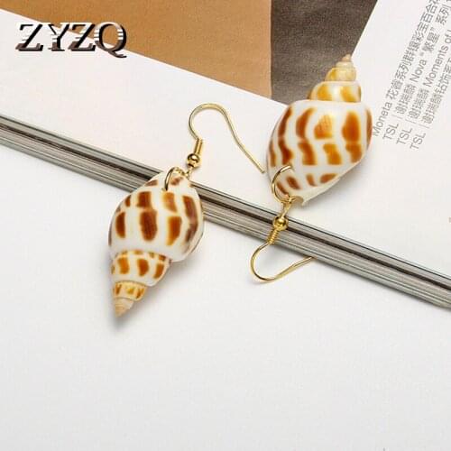 ZYZQ ins Fashion Creative Simple Conch Drop Earrings For Women Bohemian Exquisite Temperament Earrings Party Jewelry 2021