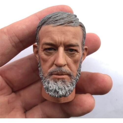 1:6 Scale Action Figure Male Head Sculpt Obi-Wan Kenobi Obi-Wan Carving Model For 12" Hot Toys 1/6 Body Figure