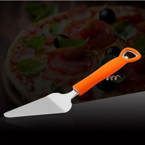 1PC Pizza Spade ABS Plastic Handle Cake Shovel Bread Spatula with Bottle Opener Stainless Steel Kitchen Baking Tools KX 186