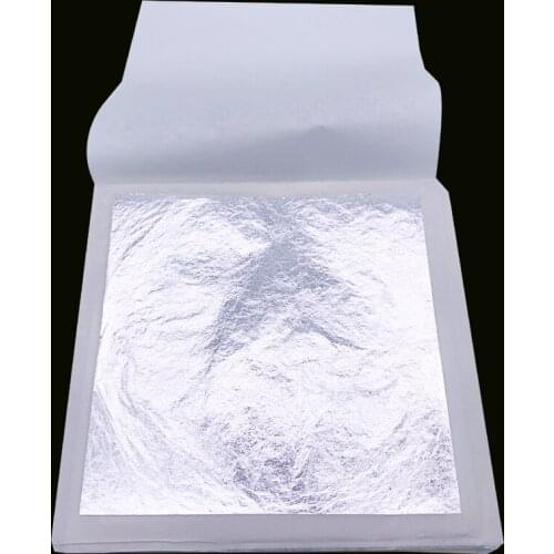 10 leaves 110 x 110 mm Edible Silver Leaf Real Silver Foil for Female Cosmetics Food Decoration Arts Crafts Paper Painting