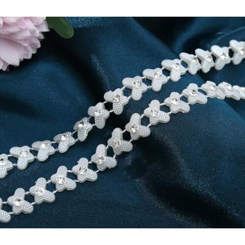 10Yard ABS Pearl Butterfly Rhinestone Bead Chain Door Curtain Wedding Party Christmas Holiday Venue Home Hotel Decoration