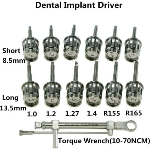 12Sizes Dental Implant Abutment Hand Driver Screwdriver Torque Wrench Ratchet for Bid Round Head