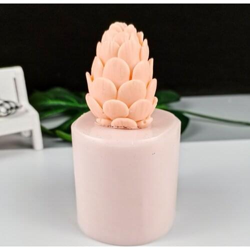 3D Pine Cone Festival Candle Mold Silicone Mold Fondant Cake Decoration Craft Household DIY Baking Tools Kitchen Tools
