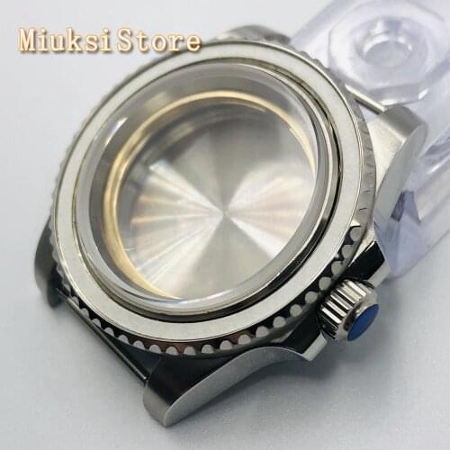 40mm sapphire glass brushed stainless steel watch case fit NH35 36 ETA 2836 Mingzhu DG 2813 3804 Miyota 8215 8205 821A movement