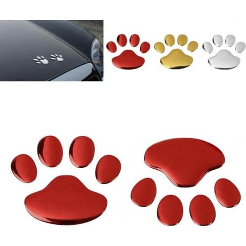 5Pairs/lot Car Sticker Dog Paw 3D Animal Dog Cat Bear Footprint PVC Car Sticker Nick Cover Sticker for Car Auto Motorcycle Decor