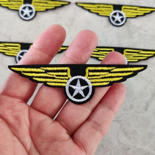 Gold Star Badge Iron on Embroidered Military Patches for Jeans DIY Decals Small Sewing on Stickers Decrotions 5pcs