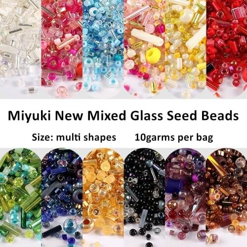 500Pcs Japan Miyuki Seed Beads Mixed Delica Round Glass Beads Mix Colors and Size Glass Twist Bugle Tube For Clothing Accessory