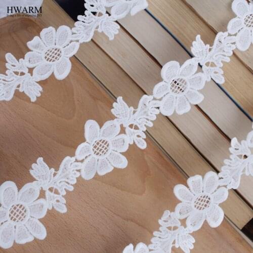 African white lace fabric 2019 high quality lace wedding decoration trim DIY 10yard New milk silk bar code lace spot lace fabric