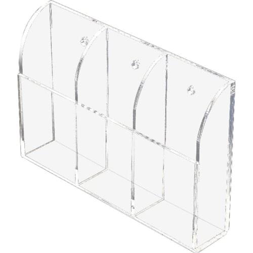 Promotion! Clear Acrylic Remote Control Holder Wall Mount Media Organizer Storage Box (Three Compartments)